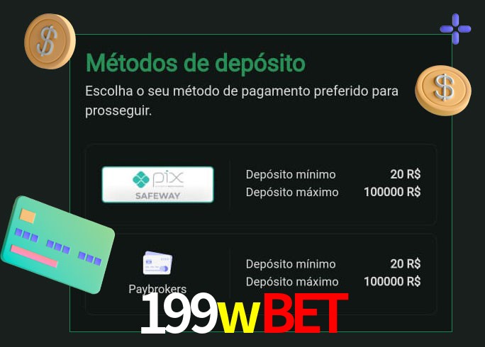O cassino 199wbet oferece uma grande variedade de métodos de pagamento